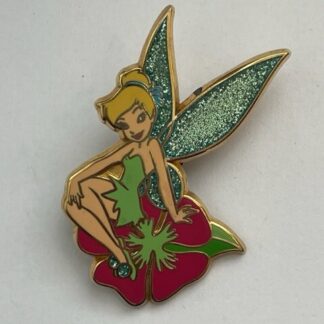 DLRP Paris Tinker Bell With Red Flower Posing Glitter Wings Disney Pin (A4)