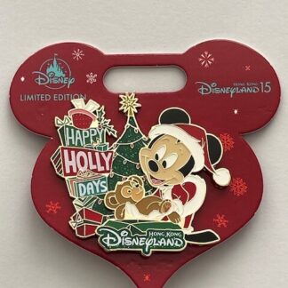 Disney HKDL Hong Kong Disneyland Mickey Mouse Pin Christmas Tree Holly Days (B)