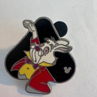Disney Hidden Mickey Pin White Rabbit Alice In Wonderland Spades (D3)