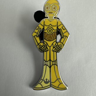 Disney Hidden Mickey Wave B Disneyland C-3PO Yellow Pin A3