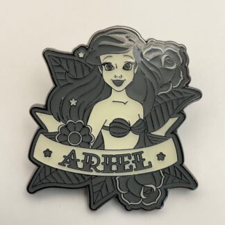 Disney Pin Loungefly Ariel Little Mermaid Princess Tattoo Black and White F8