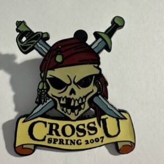 Disneyland LE 3100 Cast Cross-U Training Spring 2007 Pirate Skull Pin (E8)