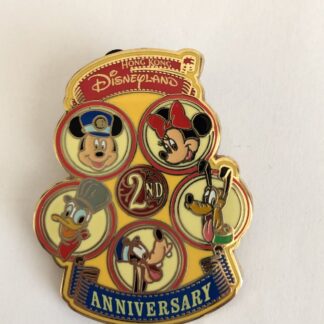 HKDL 2nd Anniversary Mickey Minnie Goofy Pluto Donald Disney Pin (B6)