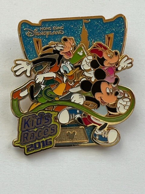 HKDL AIA 10k Weekend Kids Races 2016 Mickey Minnie Donald Goofy Disney Pin (A2)