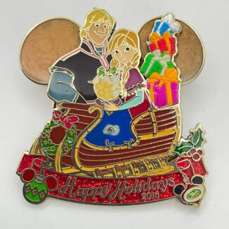 HKDL Hong Kong Frozen Holiday Anna Kristoff Sleigh LE 300 Disney Pin D9