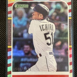 Ichiro 2021 Donruss Retro 1987 Red Stripe Holo #/2021 Seattle Mariners
