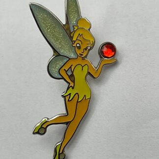 JDS Disney Tinker Bell Glitter Wings July Birthstone Red Gem Pin H1