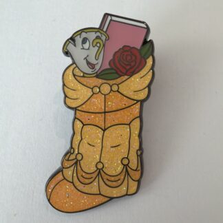 Loungefly Disney Princess Stocking Enamel Pin Chip Belle Chaser Glitter H1