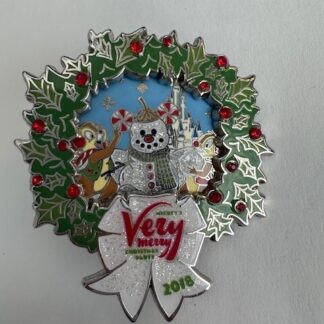 MVMCP 2018 Chip Dale Wreath Hinge Snowman LE Disney Pin (D1)
