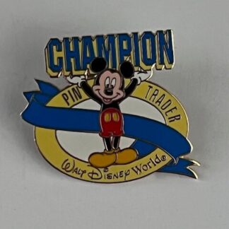 Mickey Mouse Pin Trader Champion Yellow Blue Summer 2001 Cast Disney Pin (D5)