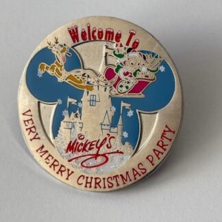 Mickey's Very Merry Christmas Party 2001 Mickey Pluto Santa Sleigh Disney Pin F8