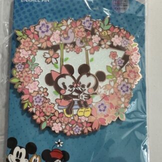 PALM Pink A La Mode Mickey Minnie On A Swing Cherry Blossom LE300 Disney Pin (B)