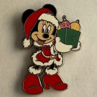 Santa Minnie - Holding Box of Tree Ornaments - Christmas 2024 Disney Pin C9