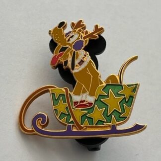TDR Pluto Christmas Sleigh Christmas 2002 From A Box Disney Pin Set (C7)