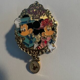 Tokyo TDS Mickey & Minnie Easter 2015 Dangle Silver Frame Disney Pin (A3)