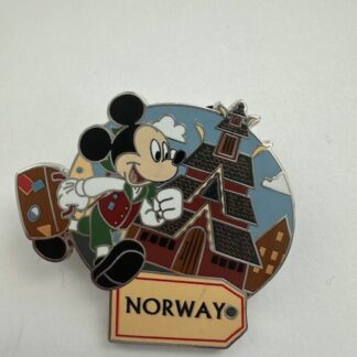 WDW Norway Traveling Mickey Carrying Suitcase Epcot World Church Disney Pin (B3)