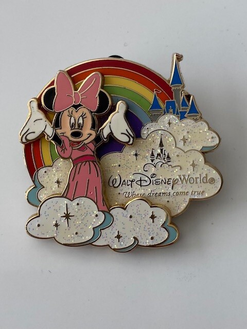 WDW Where Dreams Come True Rainbow Minnie Mouse Clouds Disney Pin (B5)